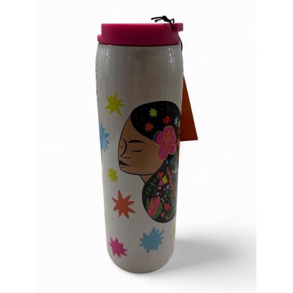 Starbucks Stainless Insulated Tumbler 16oz Manuela Guillen White Glitter